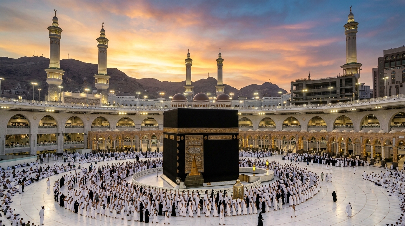 Holy Kaaba at Masjid al-Haram Mecca
