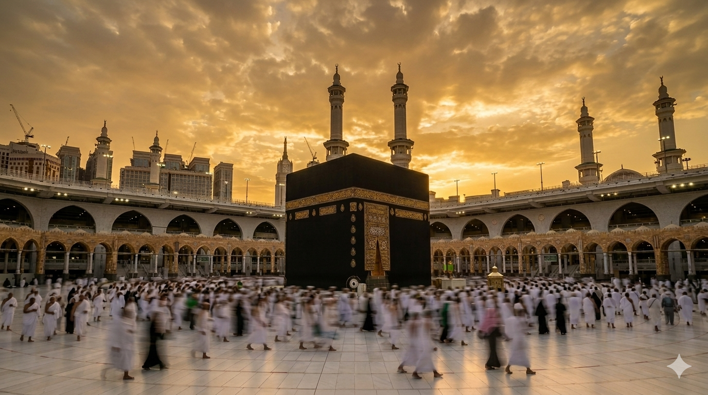 Holy Kaaba at Masjid al-Haram Mecca